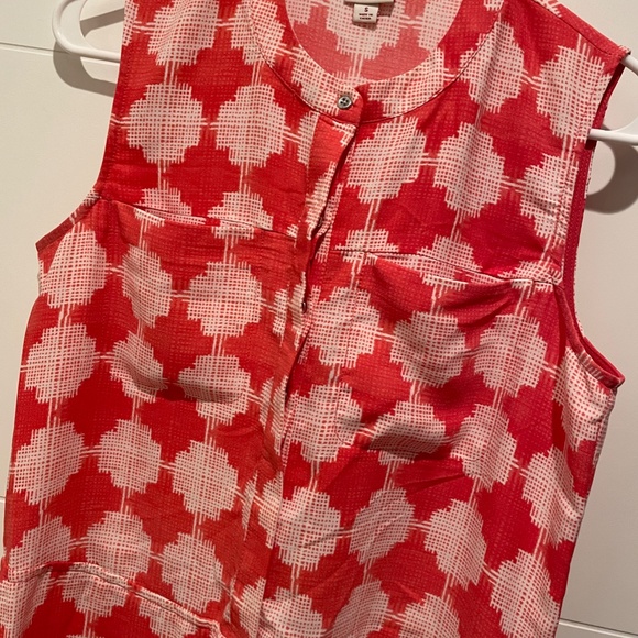 MERONA Geometric Summer One Piece Dress sleeveless shirt top vintage print SMALL - Picture 3 of 7